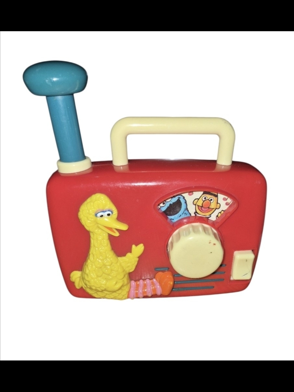 Tyco Vintage 1990 Sesame Street Music Box Radio Jim Henson Toy Big Bird Work .